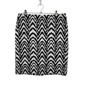 Banana Republic Black and White Geo Print Pencil Skirt Lined Back Zip Size 6